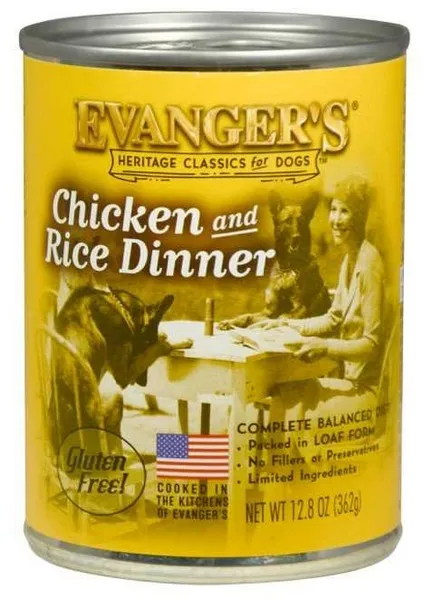 12/12.5oz Evanger's Complete Classic Chicken & Rice Dinner For Dogs - Food